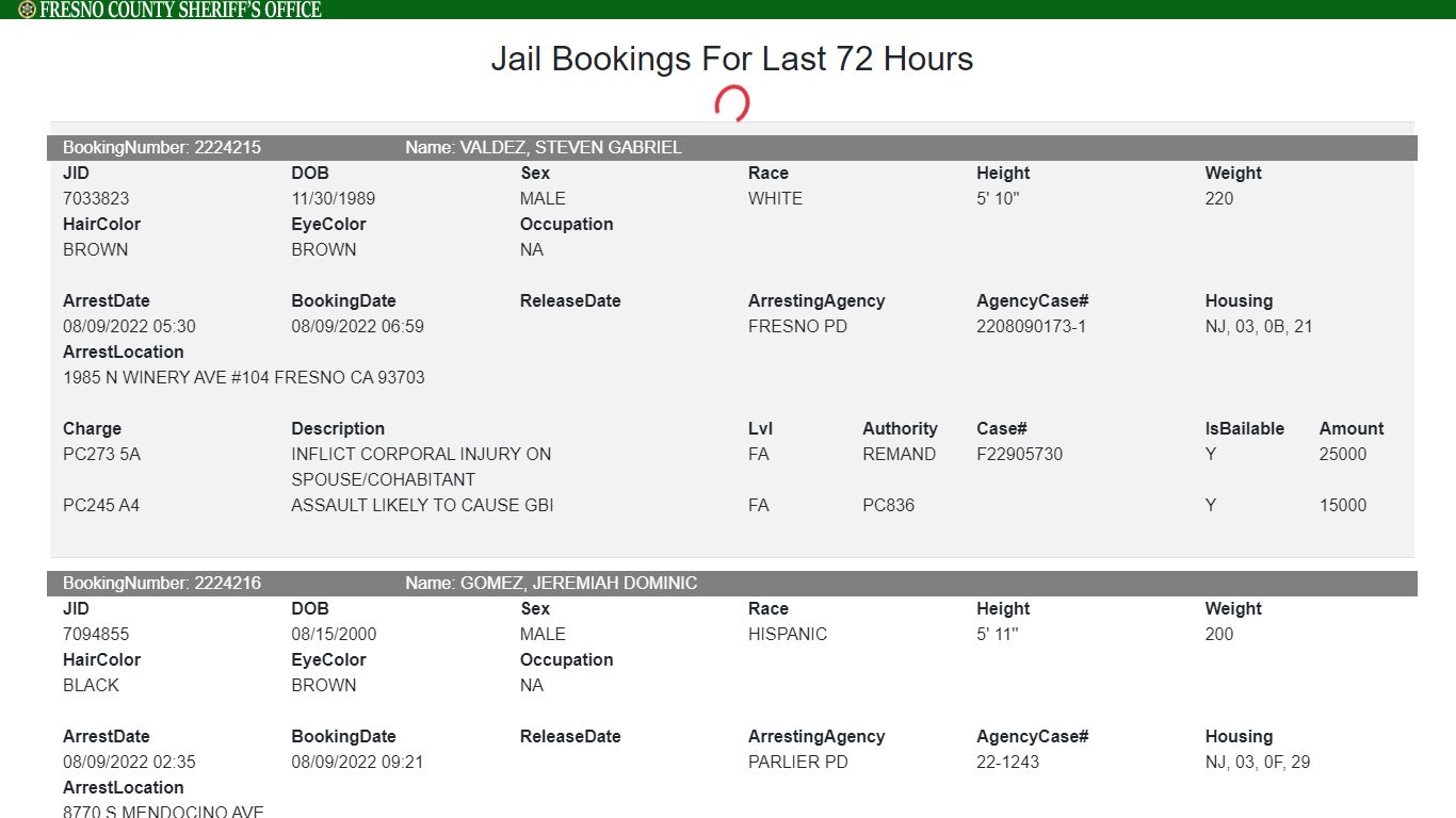 JailInfoBlazor - Fresno County Sheriff-Coroner's Office